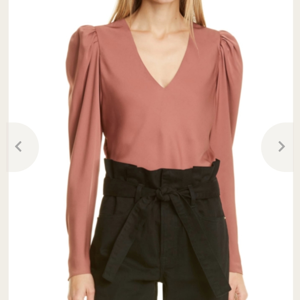 Frame Denim Mauve V-Neck Blouse